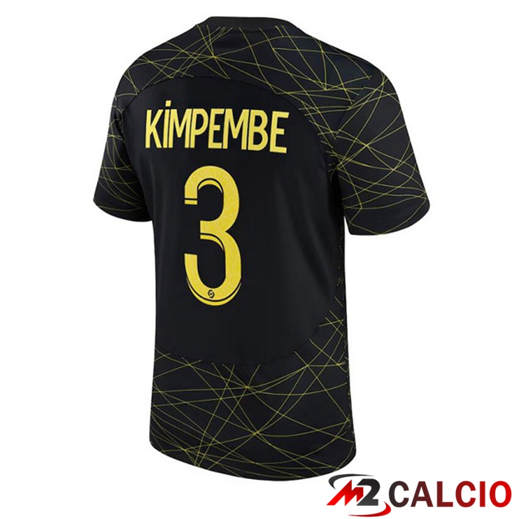 Maglie Calcio Paris PSG (KIMPEMBE 3) Quarto Nero 2022/2023