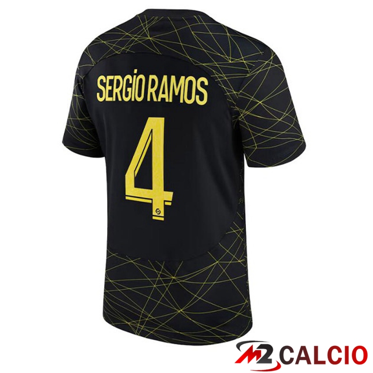 Maglie Calcio Paris PSG (SERGIO RAMOS 4) Quarto Nero 2022/2023