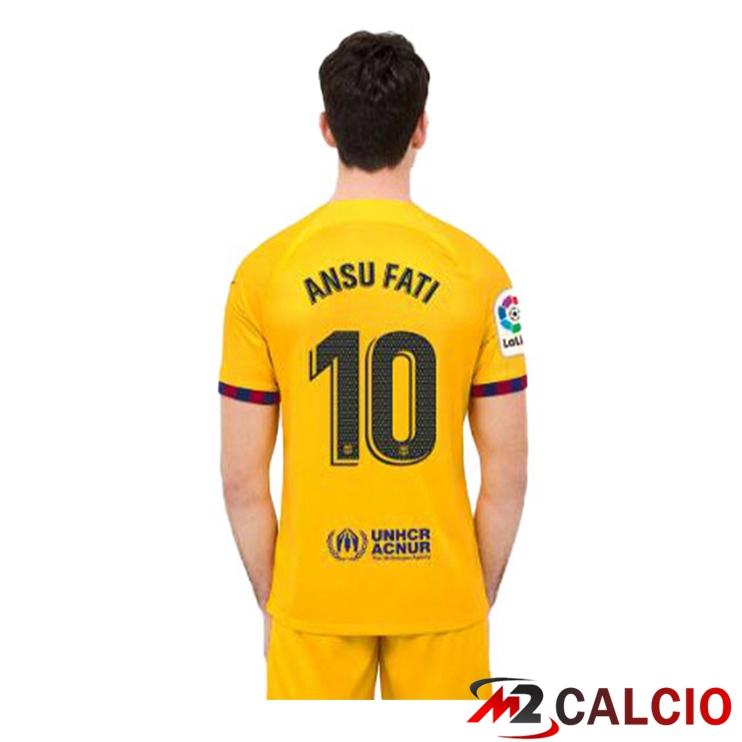 Maglie Calcio FC Barcellona (ANSU FATI 10) Quarto Giallo 2022/2023