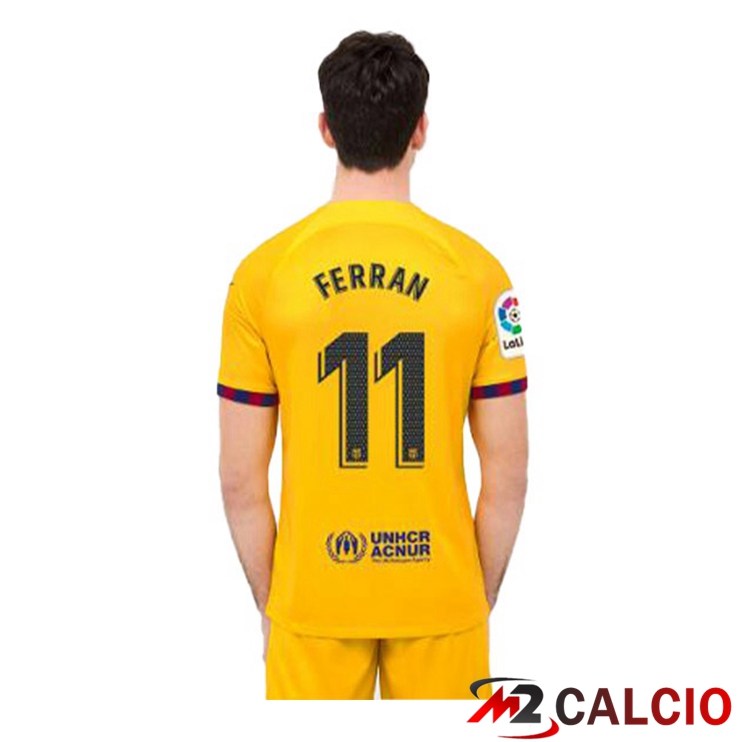 Maglie Calcio FC Barcellona (FERRAN 11) Quarto Giallo 2022/2023