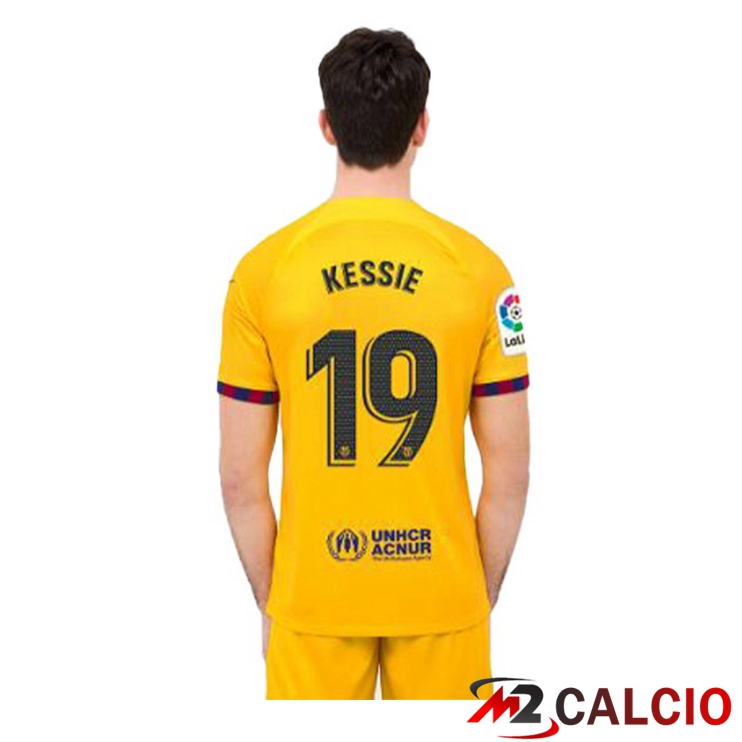 Maglie Calcio FC Barcellona (KESSIE 19) Quarto Giallo 2022/2023