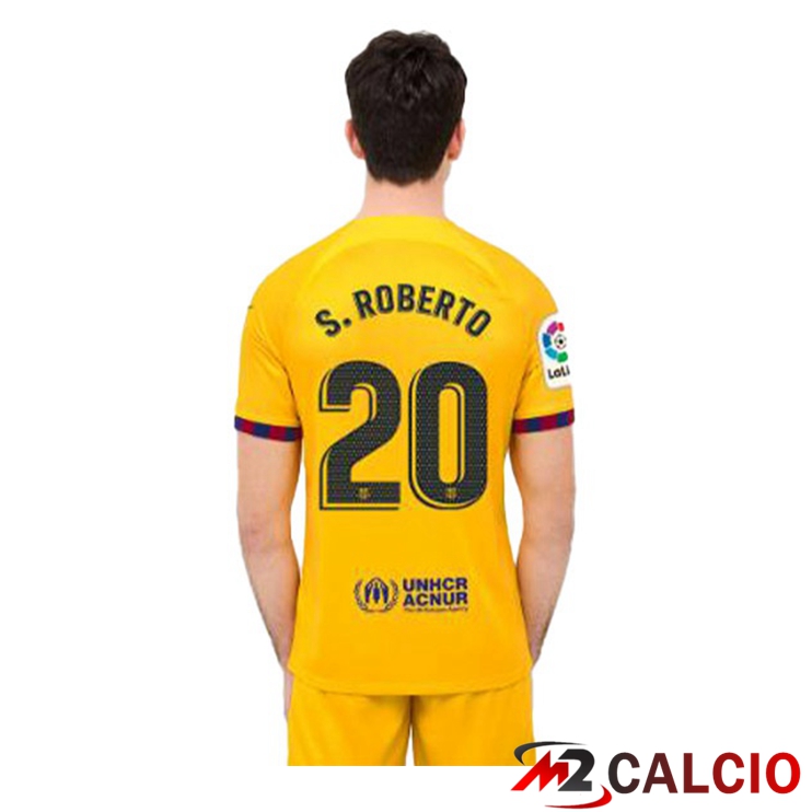 Maglie Calcio FC Barcellona (S. ROBERTO 20) Quarto Giallo 2022/2023