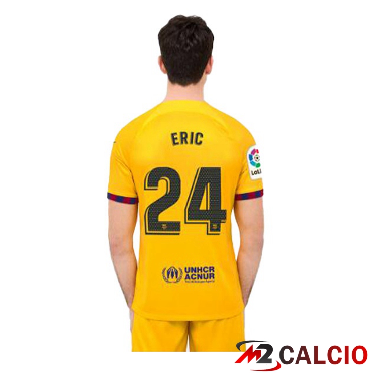 Maglie Calcio FC Barcellona (ERIC 24) Quarto Giallo 2022/2023