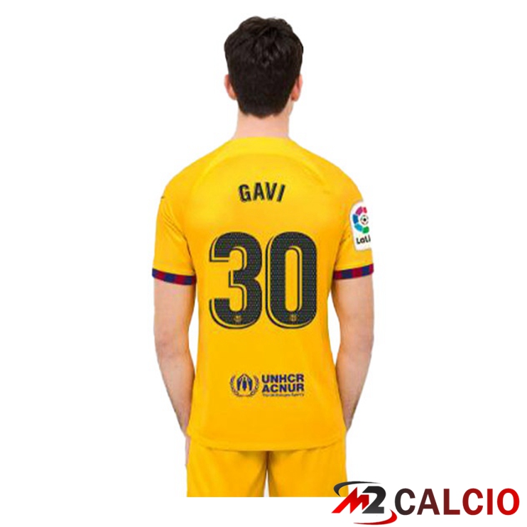 Maglie Calcio FC Barcellona (GAVI 30) Quarto Giallo 2022/2023