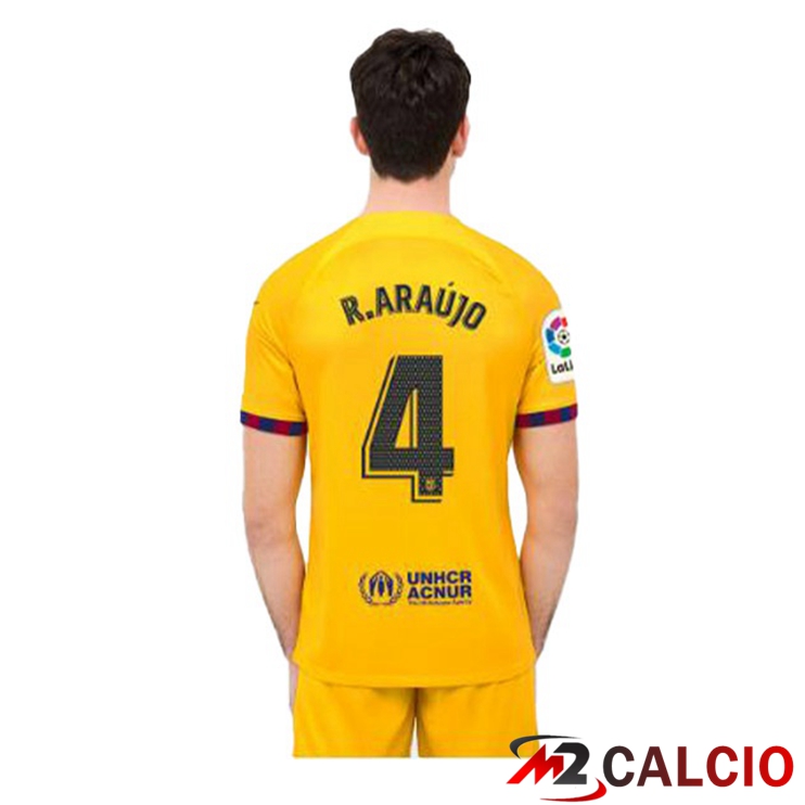 Maglie Calcio FC Barcellona (R. ARAUJO 4) Quarto Giallo 2022/2023