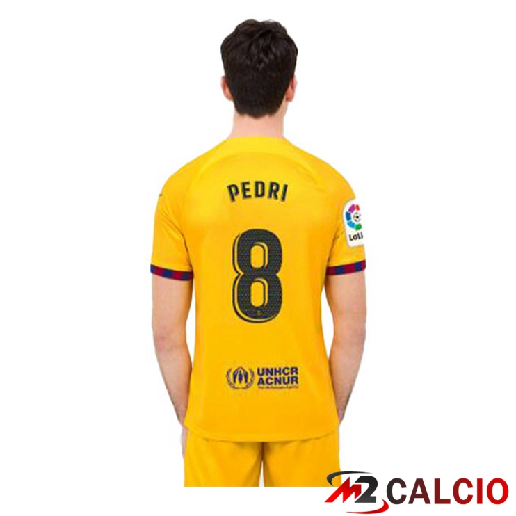 Maglie Calcio FC Barcellona (PEDRI 8) Quarto Giallo 2022/2023