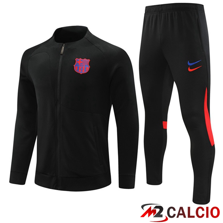 Insieme Tuta Calcio - Giacca FC Barcellona Nero 2023/2024