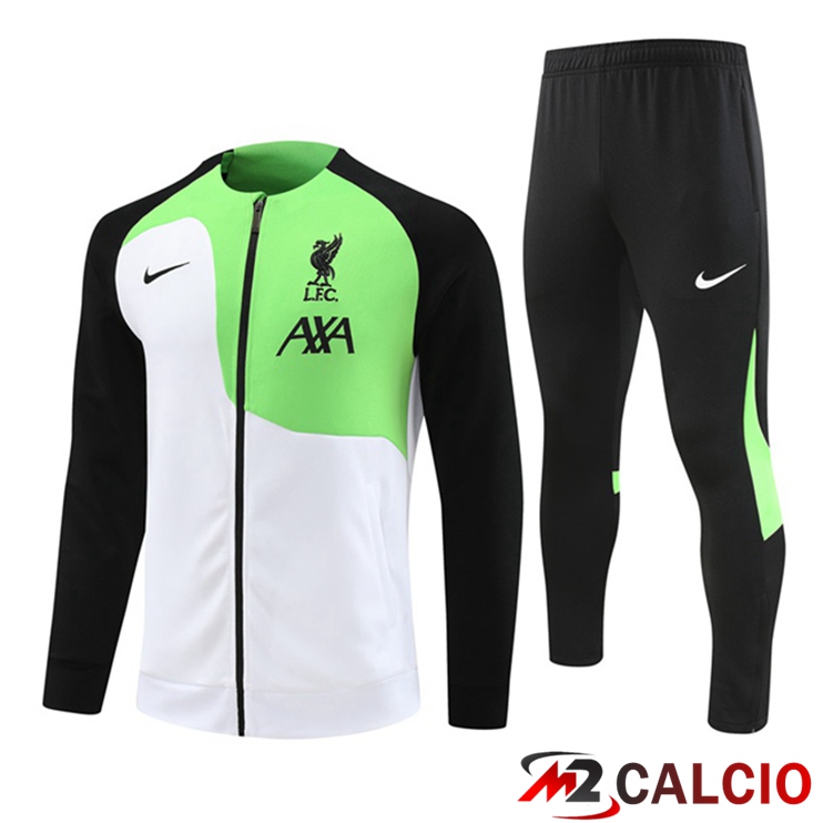 Insieme Tuta Calcio - Giacca FC Liverpool Bianco Verde 2023/2024