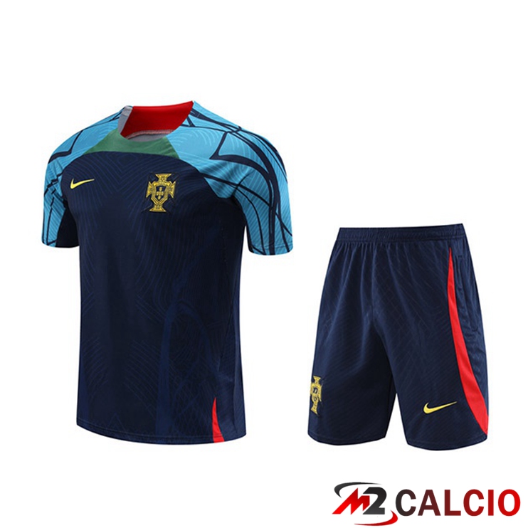 T Shirt Allenamento Portogallo + Pantaloncini Nero 2023/2024