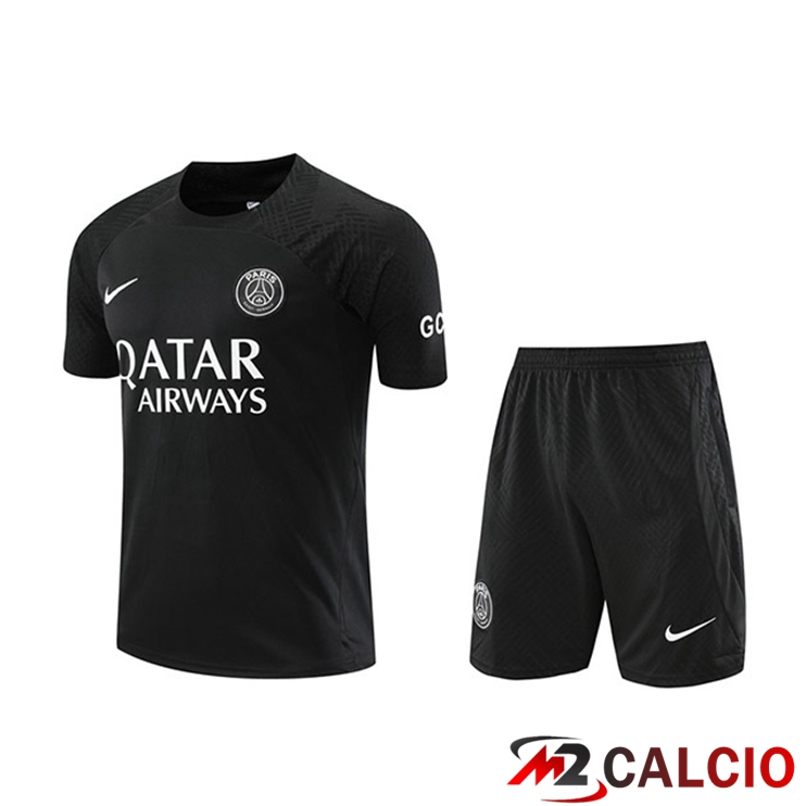 T Shirt Allenamento Paris PSG + Pantaloncini Nero 2023/2024