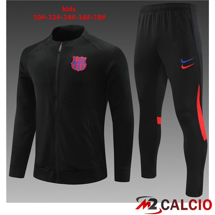 Insieme Tuta Calcio - Giacca FC Barcellona Bambino Nero 2023/2024