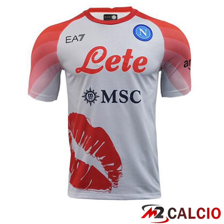 Maglie Calcio SSC Napoli San Valentino Bianco Rosa 2022/2023