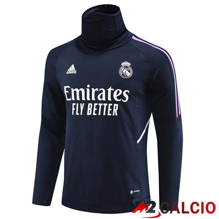 Felpa Allenamento Real Madrid Collo alto Blu Reale 2023/2024