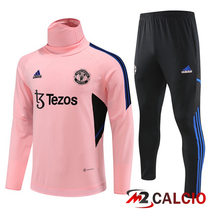 Insieme Tuta Calcio Manchester United Collo alto Rosa 2023/2024