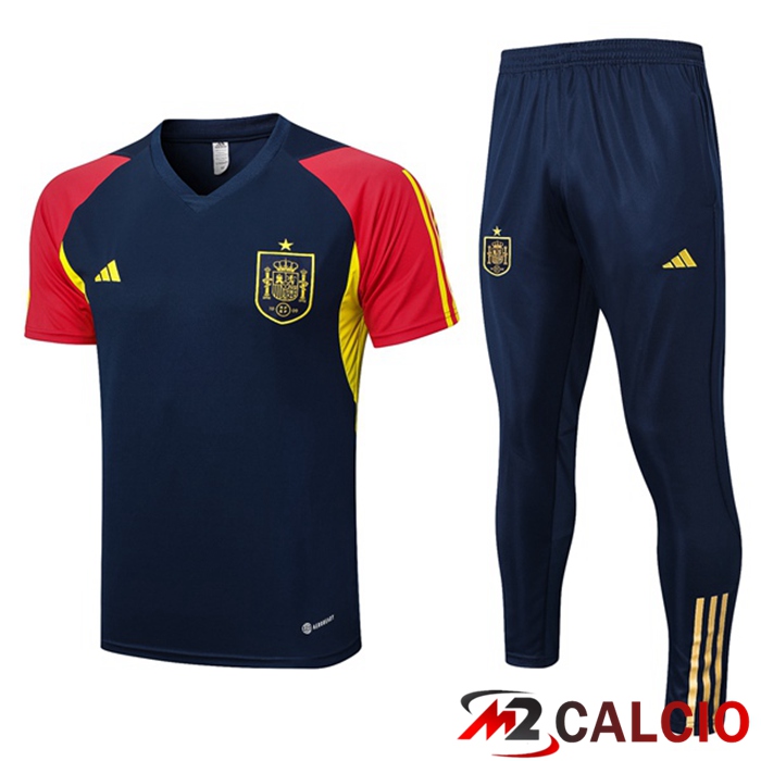 T Shirt Allenamento Spagna + Pantaloni Blu Reale 2023/2024