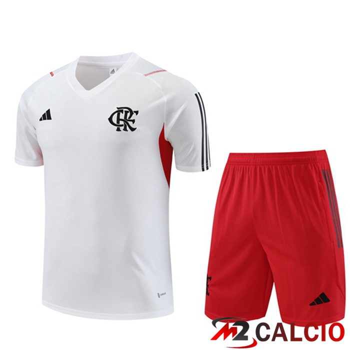 T Shirt Allenamento Flamengo + Pantaloncini Bianco 2023/2024