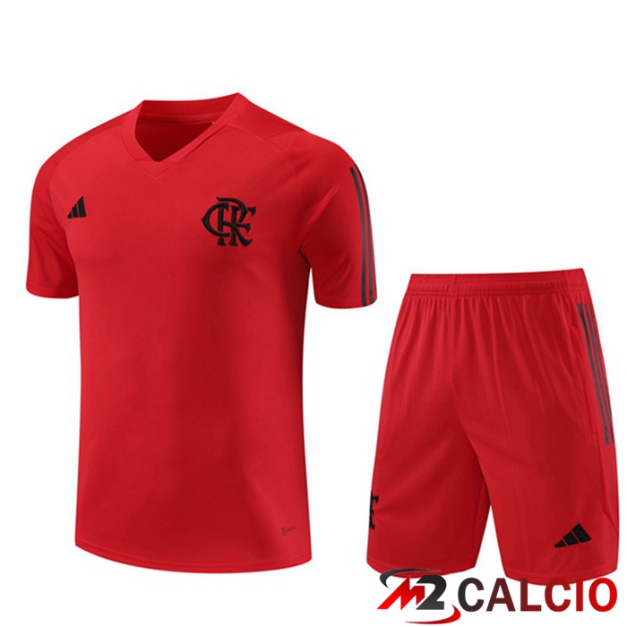 T Shirt Allenamento Flamengo + Pantaloncini Rosso 2023/2024