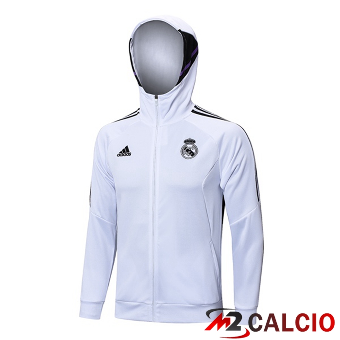 Giacca Con Cappuccio Real Madrid Bianco 2023/2024