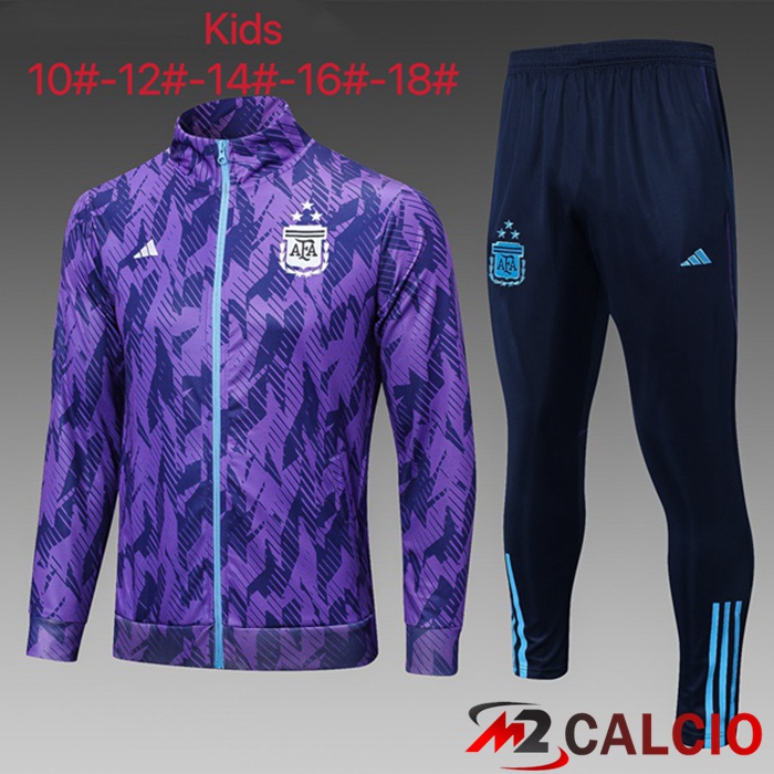 Insieme Tuta Calcio - Giacca Argentina Bambino Viola 2023/2024