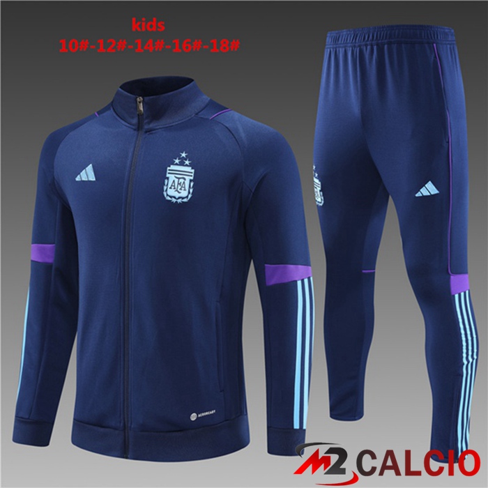 Insieme Tuta Calcio - Giacca Argentina Bambino Blu Reale 2023/2024