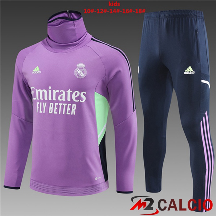 Insieme Tuta Calcio Real Madrid Collo alto Bambino Viola 2023/2024