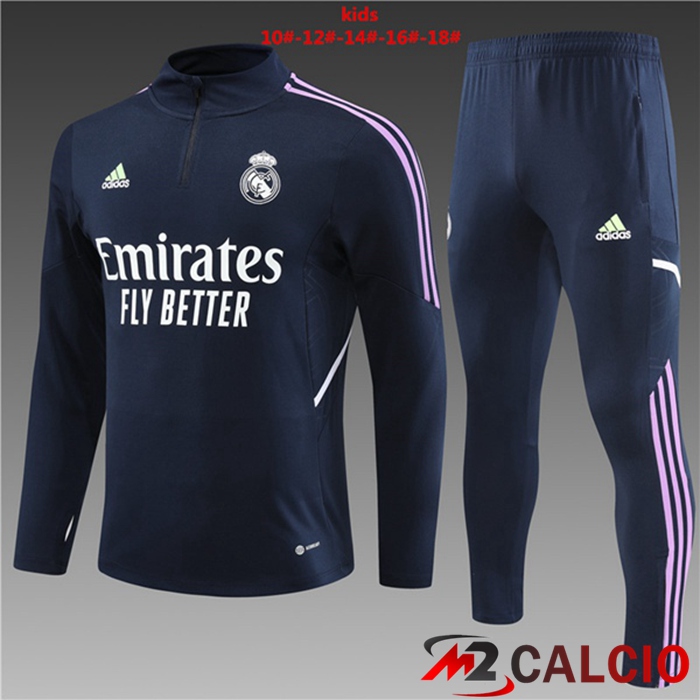 Insieme Tuta Calcio Real Madrid Bambino Blu Reale 2023/2024