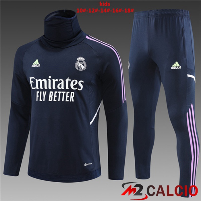 Insieme Tuta Calcio Real Madrid Collo alto Bambino Blu Reale 2023/2024