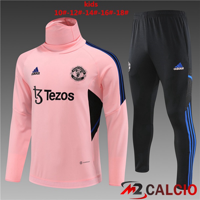 Insieme Tuta Calcio Manchester United Collo alto Bambino Rosa 2023/2024