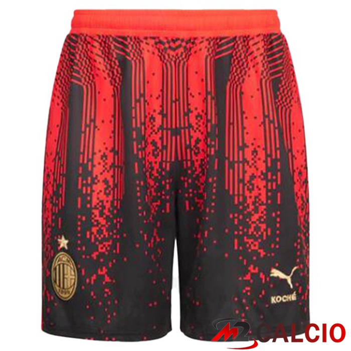 Pantaloncini Calcio AC Milan Quarto Rosso Nero 2022/2023