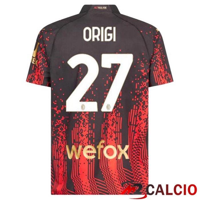 Maglie Calcio AC Milan (ORIGI 27) Quarto Rosso Nero 2022/2023