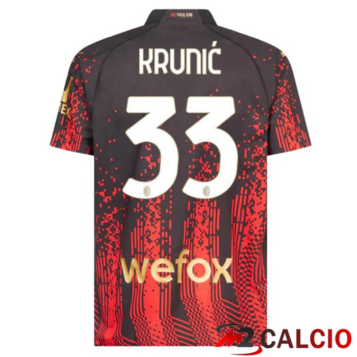 Maglie Calcio AC Milan (KRUNIĆ 33) Quarto Rosso Nero 2022/2023