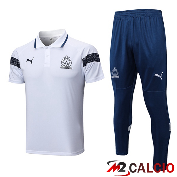 Maglia Polo Marsiglia OM + Pantaloni Bianco 2023/2024