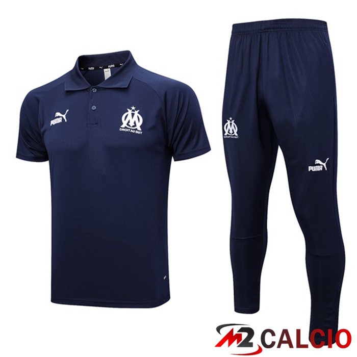 Maglia Polo Marsiglia OM + Pantaloni Blu Reale 2023/2024