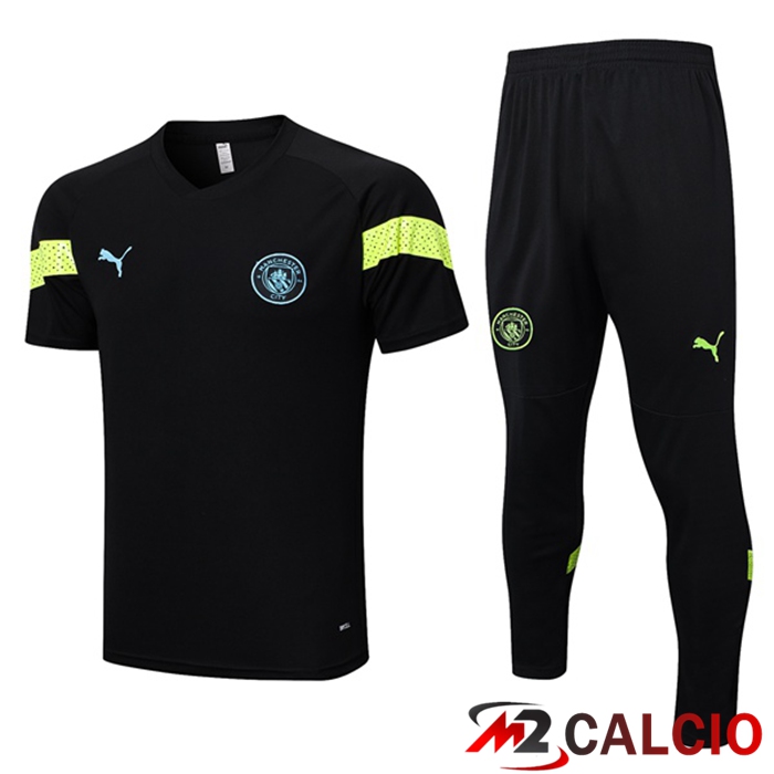 T Shirt Allenamento Manchester City + Pantaloni Nero 2023/2024