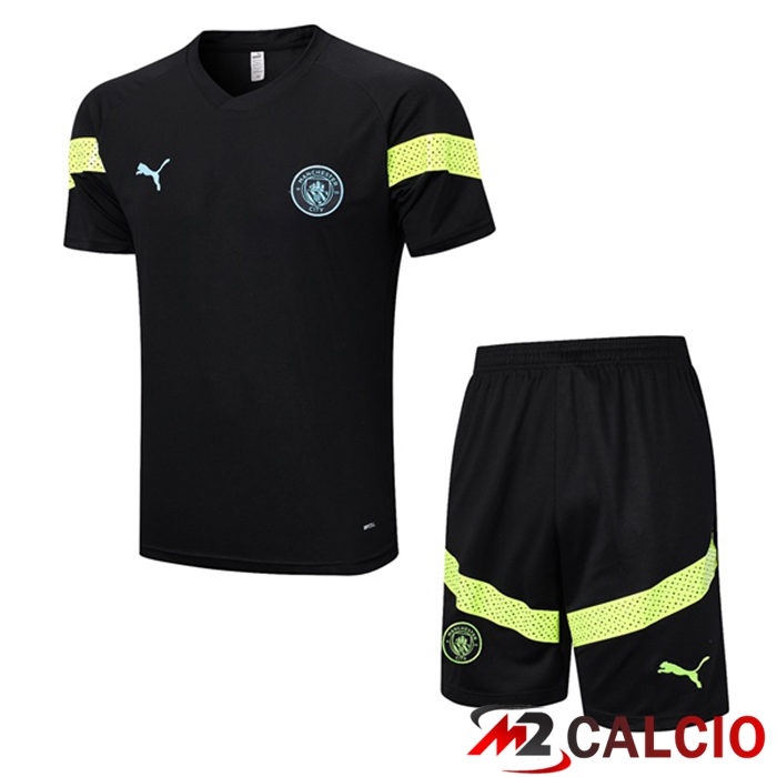 T Shirt Allenamento Manchester City + Pantaloncini Nero 2023/2024