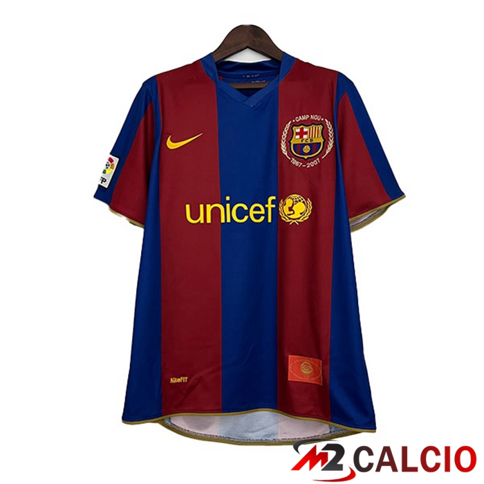 Maglie Calcio FC Barcellona Retro Prima Rosso Blu 2007-2008