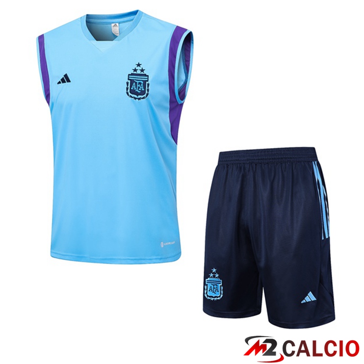 Canotta Calcio Argentina + Pantaloncini Blu 2023/2024