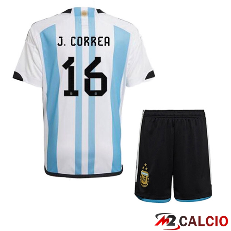 Maglie Calcio Argentina (ALMADA 16) 3 Stars Bambino Prima Blu Bianco 2022/2023
