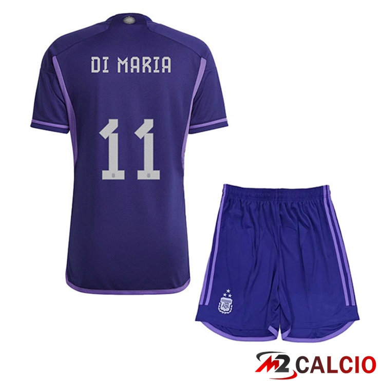 Maglie Calcio Argentina (DI MARIA 11) 3 Stars Bambino Seconda Viola 2022/2023