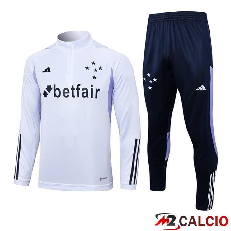 Insieme Tuta Calcio Cruzeiro EC Bianco 2023/2024