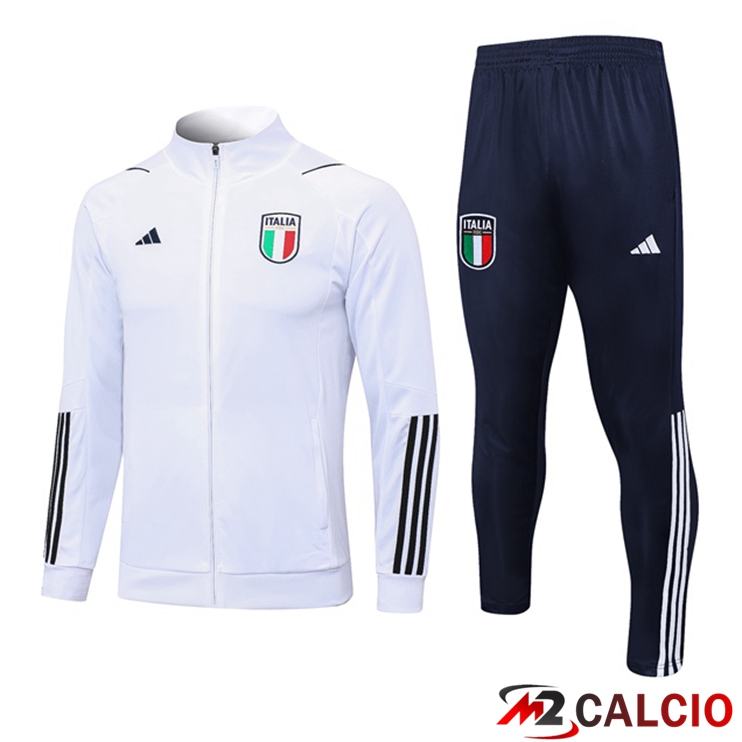 Insieme Tuta Calcio - Giacca Italia Bianco 2023/2024