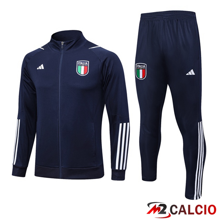 Insieme Tuta Calcio - Giacca Italia Blu Reale 2023/2024
