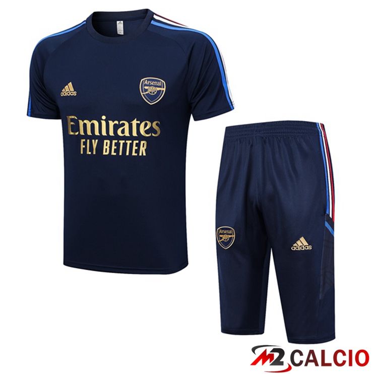 T Shirt Allenamento Arsenal + Pantaloncini Blu Reale 2023/2024