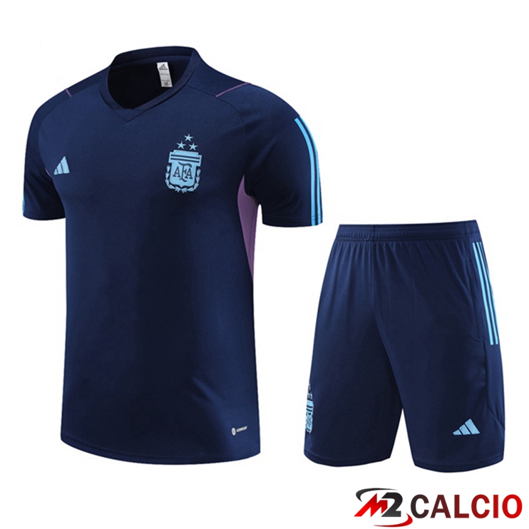 T Shirt Allenamento Argentina + Pantaloncini Blu Reale 2023/2024