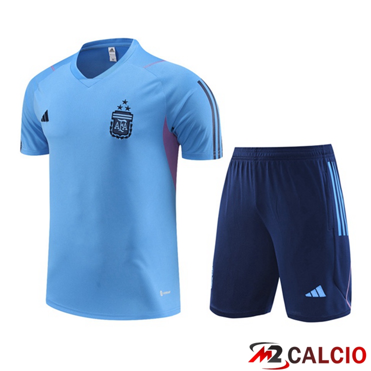 T Shirt Allenamento Argentina + Pantaloncini Blu 2023/2024