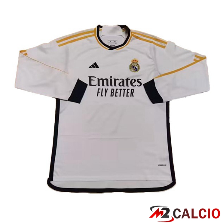 Maglie Calcio Real Madrid Prima Manica Lunga Bianco Versione Trapelata 2023/2024