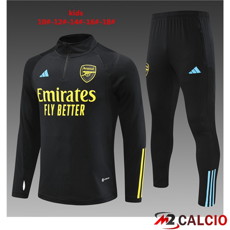 Insieme Tuta Calcio Arsenal Bambino Nero 2023/2024