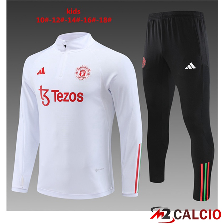 Insieme Tuta Calcio Manchester United Bambino Bianco 2023/2024