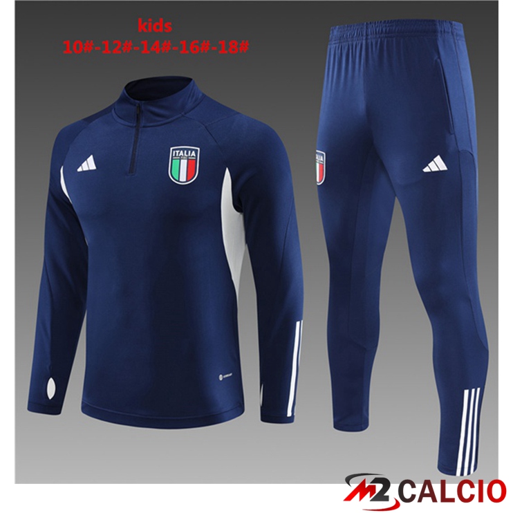 Insieme Tuta Calcio Italia Bambino Blu Reale 2023/2024