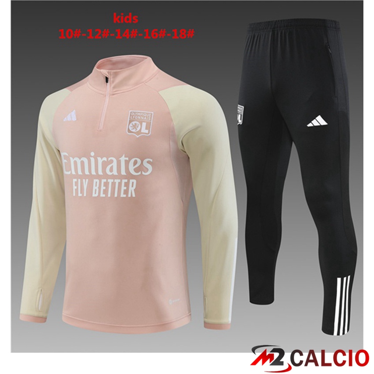 Insieme Tuta Calcio Lyon OL Bambino Rosa 2023/2024